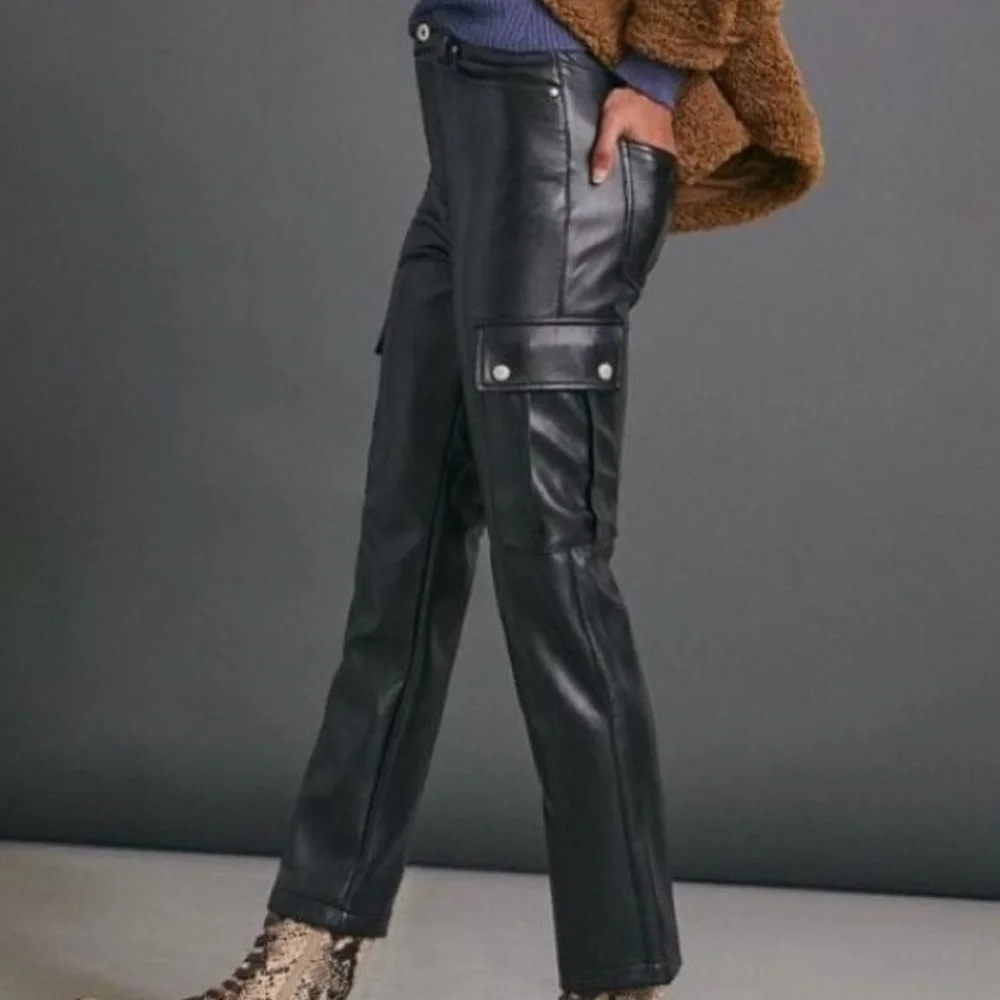 Avec Les Filles Faux Leather Pants in Black - Picture 3 of 11